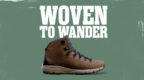 Danner boot with words: woven to wander